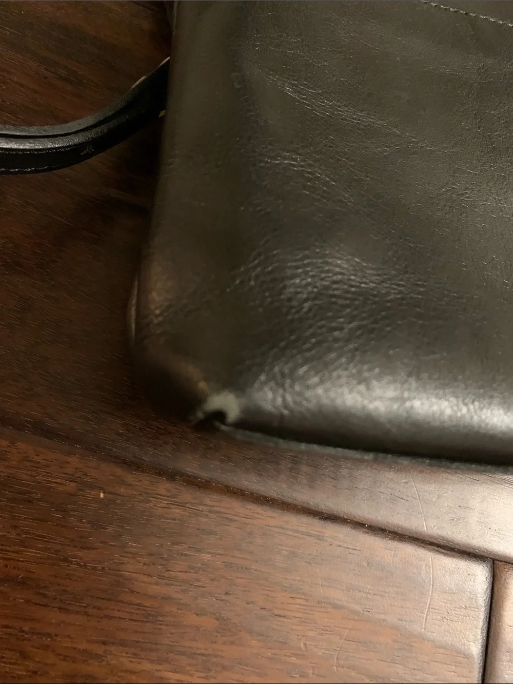 Patricia Nash Kirby Black Leather Bag with Front Buckle Pocket EUC